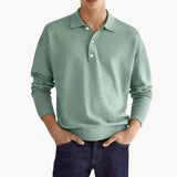 Men's long-sleeve polo with button placket