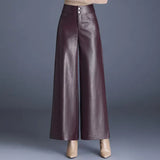 Monroe Faux Leather Wide Leg Hose
