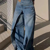 Phantom Split Wide Leg Jeans