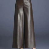 Monroe Faux Leather Wide Leg Hose