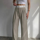 Milan Fold-Detail Wide Leg Hose