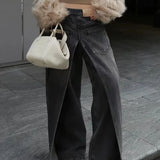 Phantom Split Wide Leg Jeans