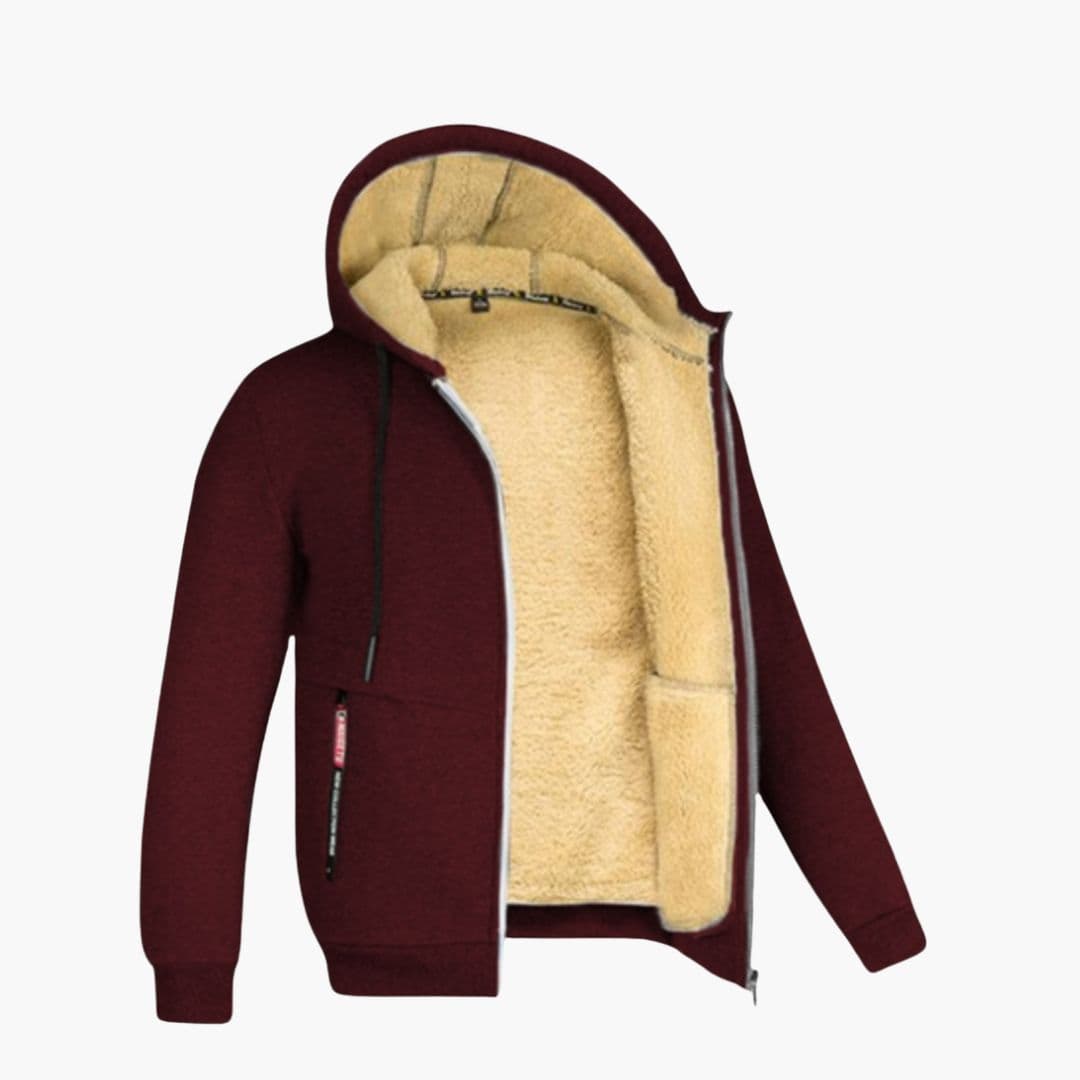 Men's Zip-Up Hoodie with Fleece Lining