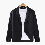 Men's Blazer Jacke with Notched Lapel Collar