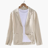 Men's Blazer Jacke with Notched Lapel Collar