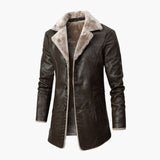 Men's Jacke with Button Closure and Notched Collar