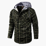 Men's Flannel Jacke with Hood