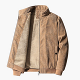 Men's Corduroy Jacke with Zipper Closure