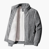 Men's Corduroy Jacke with Zipper Closure