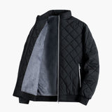 Men's Quilted Jacke with Inner Lining and Front Zipper Closure