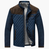 Quilted Jacke for Men with Stand-up Collar and Snap Button Closure