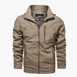 Men's Hoodie Jacke with Front Zipper Closure and Chest Pocket