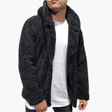 Men's hooded Jacke with button closure