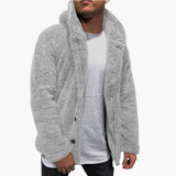Men's hooded Jacke with button closure