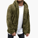 Men's hooded Jacke with button closure