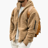Men's hooded Jacke with zipper closure