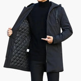 Men's hooded Jacke with zipper and side pockets