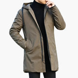 Men's hooded Jacke with zipper and side pockets