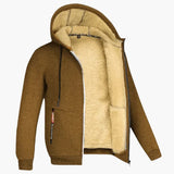 Men's hooded Jacke with zipper closure