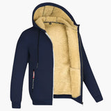 Men's hooded Jacke with zipper closure