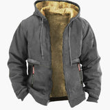 Men's hooded Jacke with zipper closure