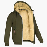 Men's hooded Jacke with zipper closure