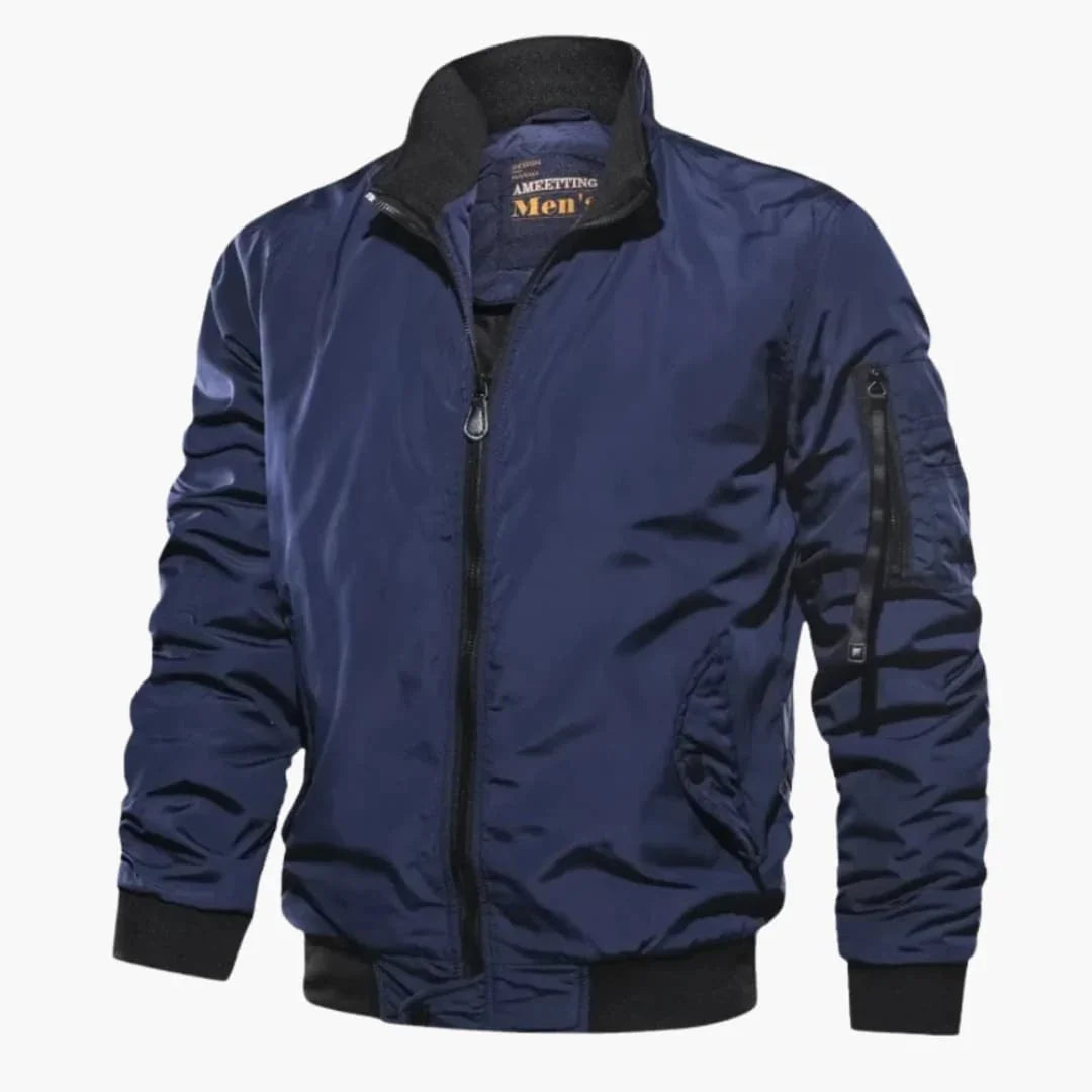 Men's bomber Jacke with zipper and sleeve pocket