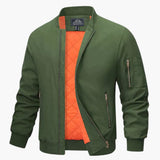 Bomber Jacke for men with ribbed collar and zipper closure