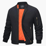 Bomber Jacke for men with ribbed collar and zipper closure