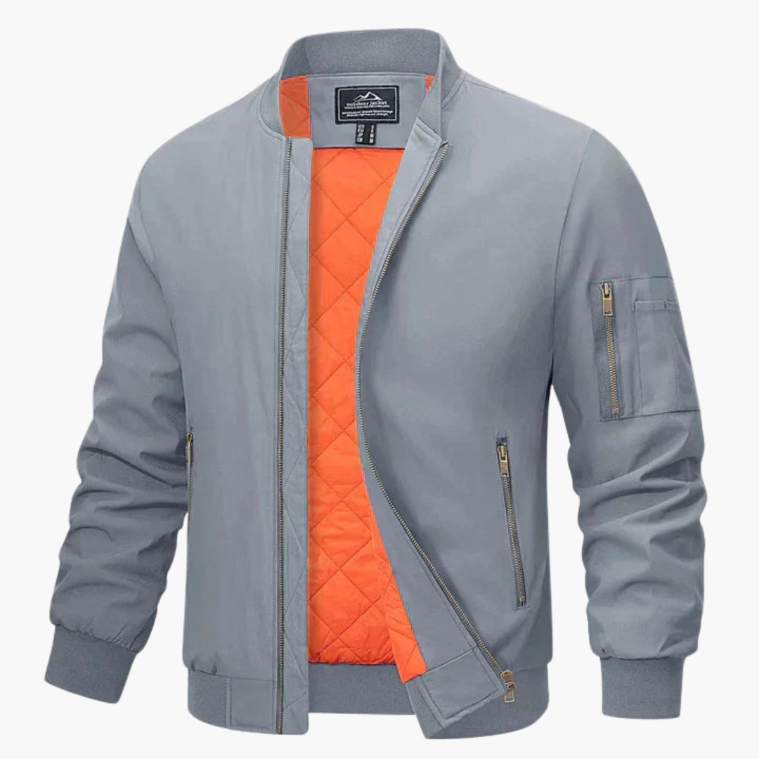 Bomber Jacke for men with ribbed collar and zipper closure