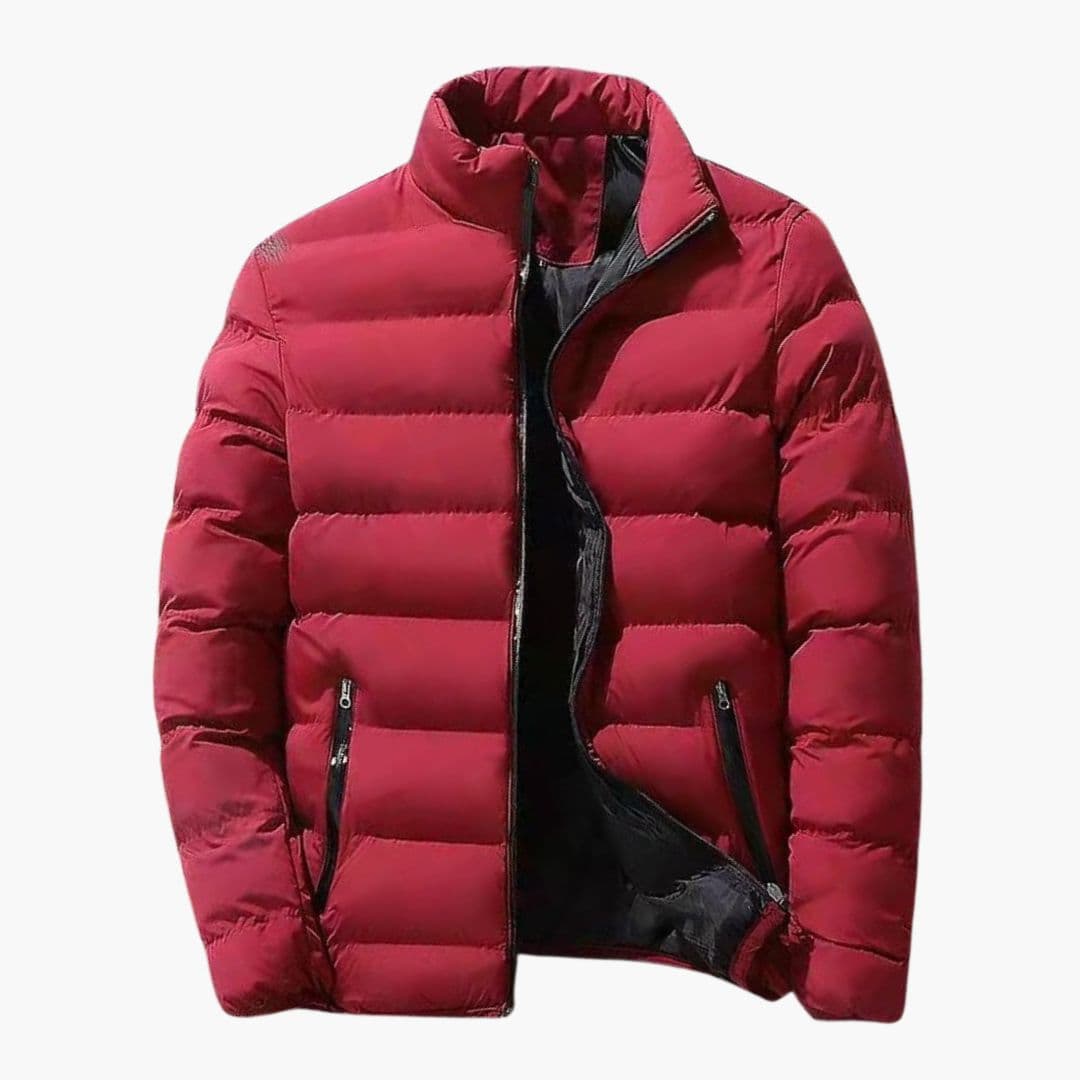 Men's quilted winter Jacke with zippered pockets