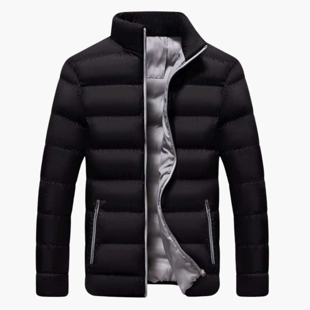 Men's quilted winter Jacke with zippered pockets