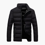 Men's quilted winter Jacke with zippered pockets