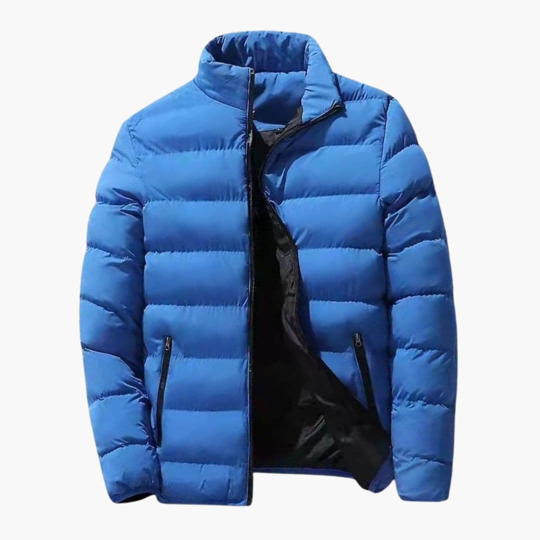 Men's quilted winter Jacke with zippered pockets