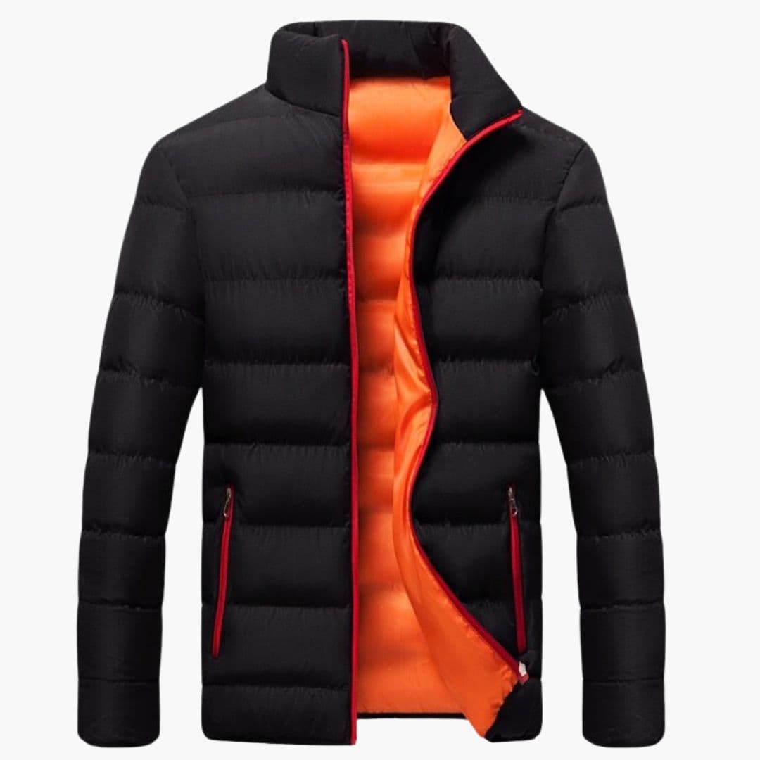 Men's quilted winter Jacke with zippered pockets