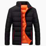Men's quilted winter Jacke with zippered pockets