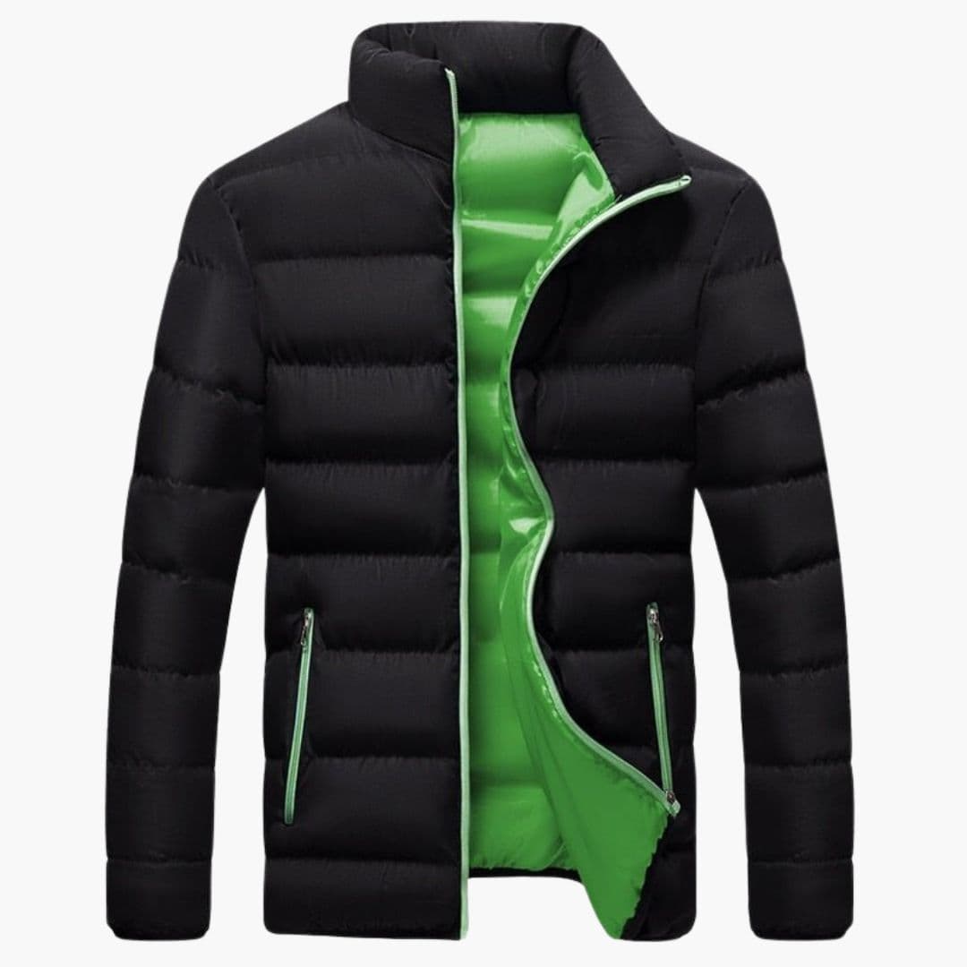 Men's quilted winter Jacke with zippered pockets