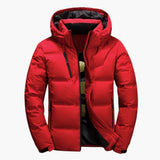 Men's winter Jacke with hood and zippered pockets