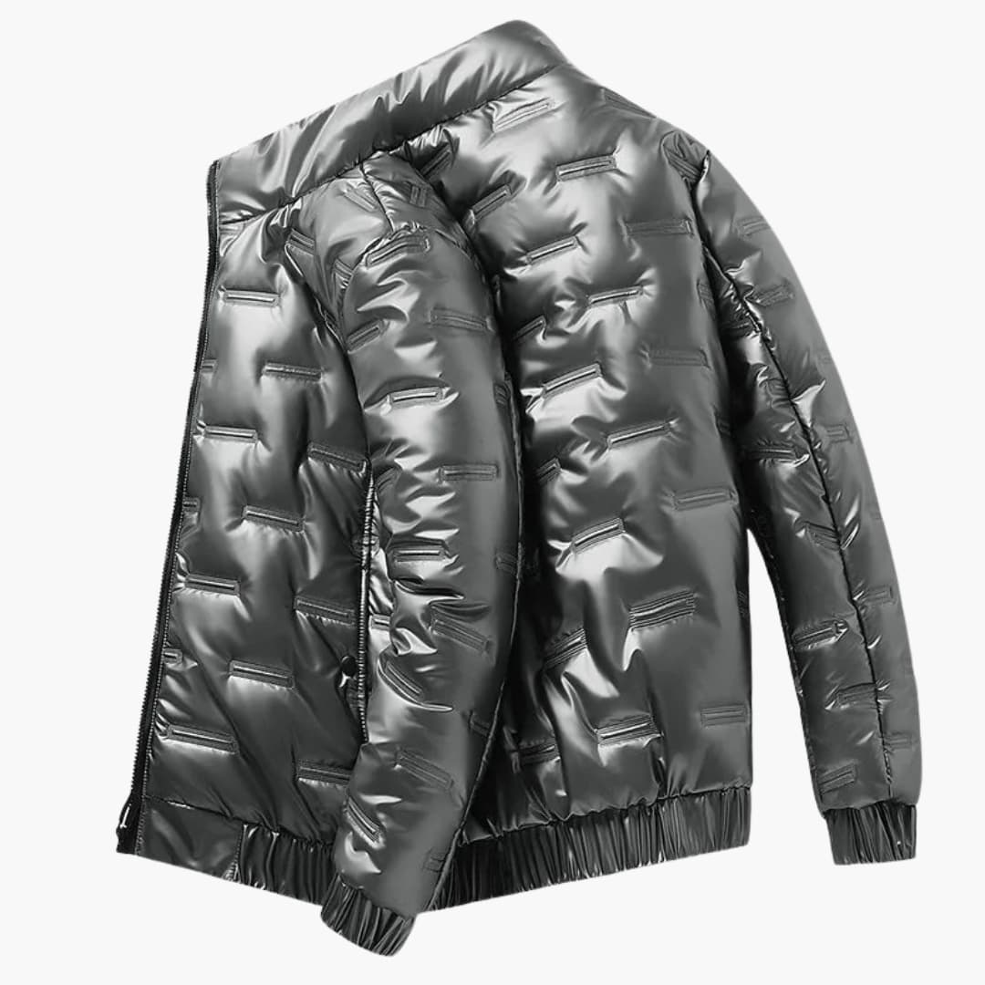 Men's ski Jacke with zip closure and shiny surface