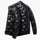 Men's ski Jacke with zip closure and shiny surface
