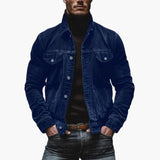 Men's corduroy Jacke with button closure and chest pockets