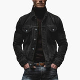 Men's corduroy Jacke with button closure and chest pockets