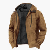 Men's hooded Jacke with zipper closure