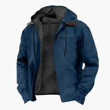 Men's hooded Jacke with zipper closure