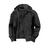 Men's hooded Jacke with zipper closure
