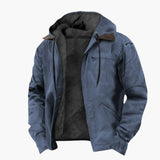 Men's hooded Jacke with zipper closure