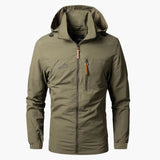 Men's hooded Jacke with zip closure