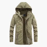 Men's hooded Jacke with zip closure and fleece lining