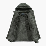 Men's hooded Jacke with zip closure and fleece lining