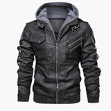 Men's hooded Jacke with zippered pockets and long sleeves